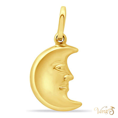 18K Yellow Gold Moon Pendant – 23mm - alternate view