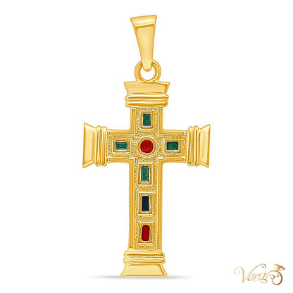 14K Yellow Gold Crucifix Pendant - alternate view