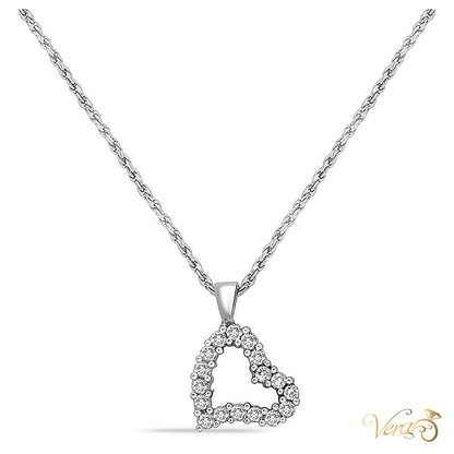 14K Yellow Gold Heart of Diamonds Pendant with Rope Chain – 0.50ct – 16" - alternate view