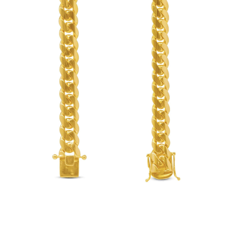 10K Yellow Gold Miami Cuban Link Bracelet, Size 14 mm