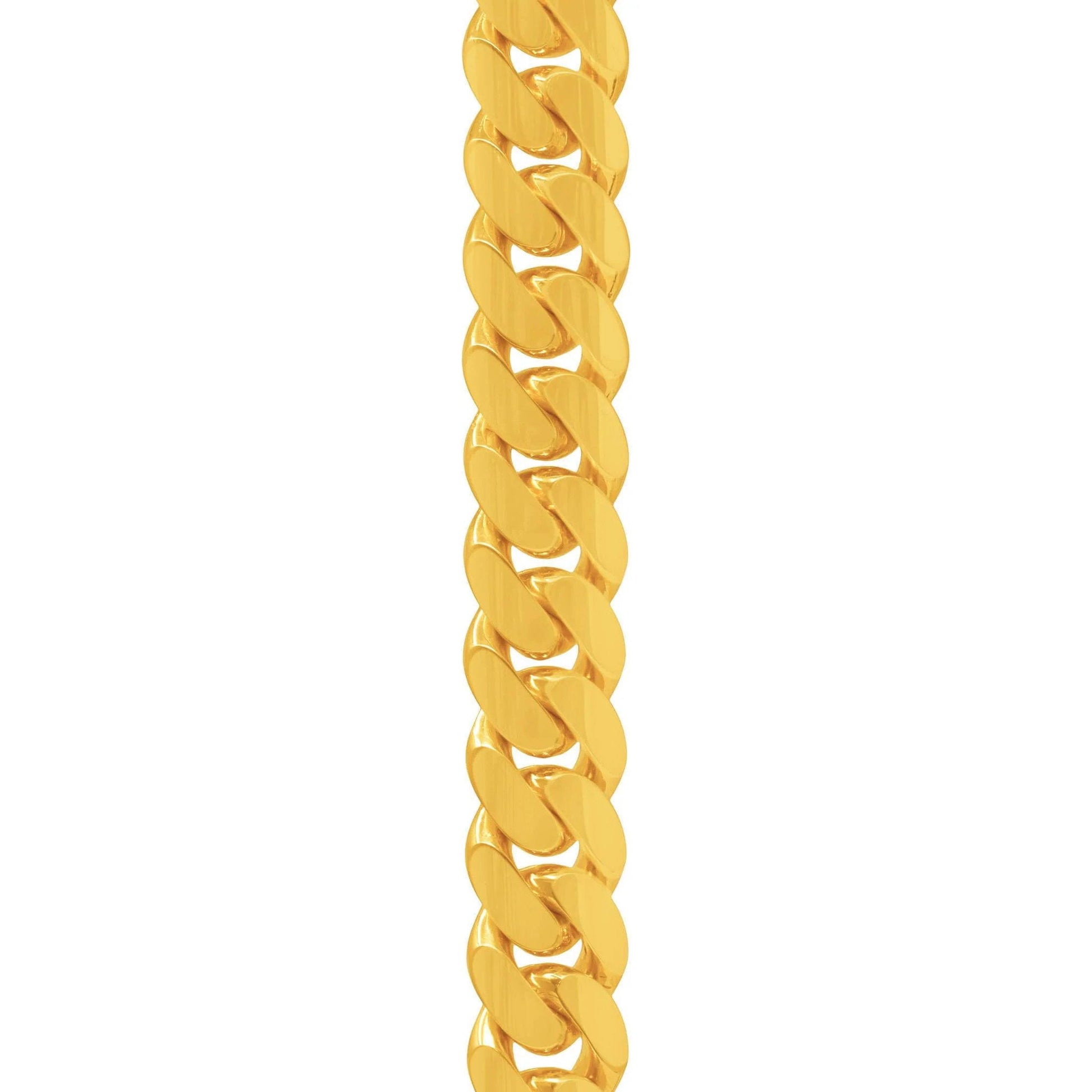14mm Miami Cuban Link Bracelet in 10K Solid Yellow Gold - Vera Jewelry in Miami